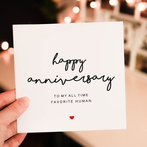 Personalised Romantic Anniversary card for Him, 1st wedding anniversary Card for Partner, husband or wife, Favorite Human