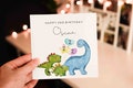 Personalised Dinosaur 2nd Birthday Card For Boy, Grandson Birthday Card, Nephew 2nd Birthday Card, 2nd Birthday Card, Cute Dinosaur Card