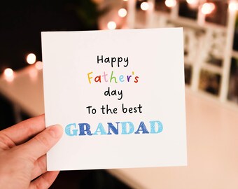 To the best GRANDAD Fathers day Card, Card From grandkid, Cute Father's day gift, Card for Grandpa, Card for Him, Simple Fathers Day