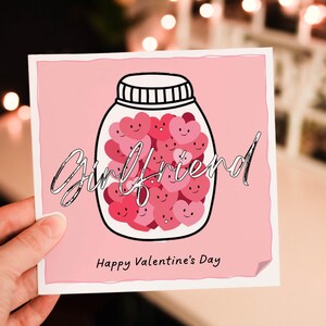Funny Heart Jar Valentines Day card for Girlfriend Him and Her,  Valentines Day Card for Husband, Fiance or Wife, girlfriend