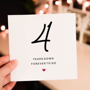 Personalised Romantic Anniversary card for Him, 4th wedding anniversary Card for Partner, husband or wife