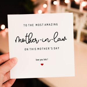 Personalisd Mother in law Mothers Day Card, In law Mothers day Card For Mum, Fully Personalised Amazing Mum Gift, Mum wish card