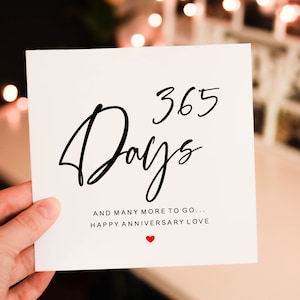 Personalised Romantic Anniversary card for Him, 1st wedding anniversary Card for Partner, husband or wife