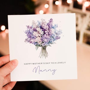 Personalised Purple Floral To a very special Nanny on Mothers Day Card, Mothers day Card For Nan, So proud of you amazing mumma you are