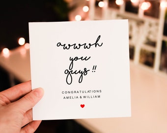 Personalised Congratulations On Your Engagement Card, Best Friend Engaged Card, Congrats Engagement Card,  Friends Card, Engagement Card