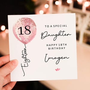 Personalised Eighteenth Happy 18th Birthday card, Daughter birthday Card, 18th Birthday Card, For her, For daughter, 15 16 18