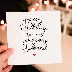 Happy birthday to my gorgeous husband card, birthday card for Boyfriend, boyfriend birthday card, cute love card, Romantic card