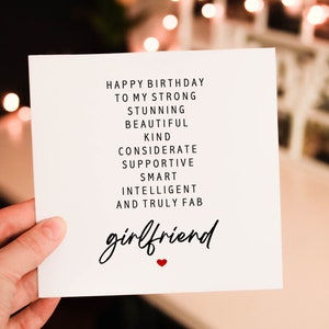 Personalised Girlfriend Birthday Card,  My Amazing Girlfriend, Birthday Card For Her, Simple Birthday Card, Girlfriend