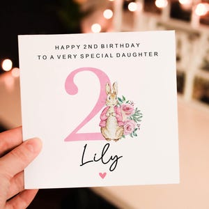 Personalised 2nd Birthday Card for Daughter, kid granddaughter,  Birthday card for niece , Super amazing kid 2nd Birthday Card, Special card