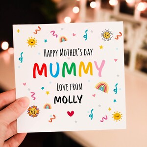 Personalised Special Happy Mothers Day 2025  Card, Mothers day Card For Mom, Fully Colourful Rainbow Mothers Gift, Mum wish card