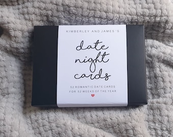 52 tarjetas para citas: un año de ideas para citas románticas, regalo para ella, regalo para él, ideas únicas para aniversarios, idea para una cita, juego para parejas, regalo para tu pareja.