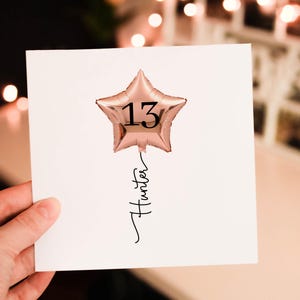 Officially a Teenager 13th Birthday Card, Any Age, Any Name, Happy 13th Birthday, Teens Birthday Card For Him, For Her, Daughter, Son, Niece
