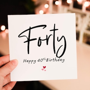 Personalised 40th birthday card for her, 40th age birthday card, 40th birthday gift for her, Card for Mum, Card for bestie, Forty