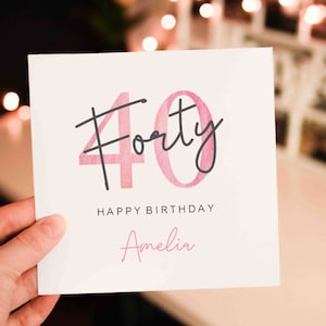 Personalised 40th birthday card for her, 40th age birthday card, 40th birthday gift for her, Card for Mum, Card for bestie, Fifty