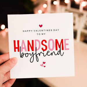 Personalised Romantic Handsome Valentines Day card for Him, Heart Valentines Day Card for Boyfriend, Fiance or Partner, Valentines day gift