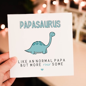 Personalised Papasaurus first birthday as Daddy birthday Card, Daddy Love From Baby,  Card From Baby, Cute Dino Birthday Card