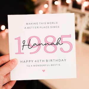Making the world a better place since 1985 Birthday Card, 40th Birthday Card For Bestie , Milestone Birthday Card For Mum or Dad