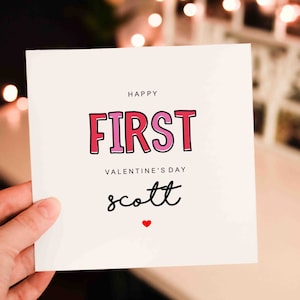 Personalised First Valentines Day card for Wifey and Girl Friend, Heart Valentines Day Card for Partner, Boyfriend, Valentine day gift