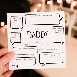 Personalised Dad Father's Day Card, Fill in Blanks Dad Fathers day card, Funny DIY Fathers Day Card Keepsake, Custom Daddy Card
