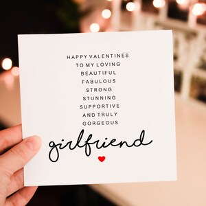 Romantic Valentines Day card for Girlfriend and Her, Heart Valentines Day Card for Girlfriend, Fiance or Wife