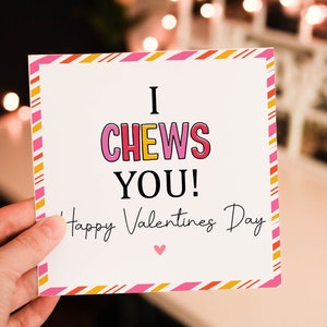 Funny i chews you Valentines Day card for Him, Heart Valentines Day Card for Boyfriend, Fiance or Partner, love gift