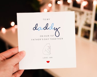 Personalised First Fathers day Card, Father Love From daughter / son,  Card From baby, Cute Fathers day gift, Gift for dad