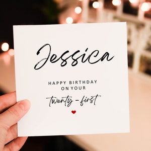 Personalised 21ST Birthday, Birthday Card For Her, Card for 50th 60th 70th 80th 90th 40th birthday, Simple Birthday Card