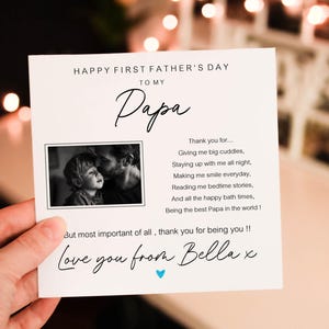 Personalised Photo Happy First Fathers day Papa Card, Father Love From son / Daughter,  Card From Baby, Cute Fathers day gift, Gift for Papa