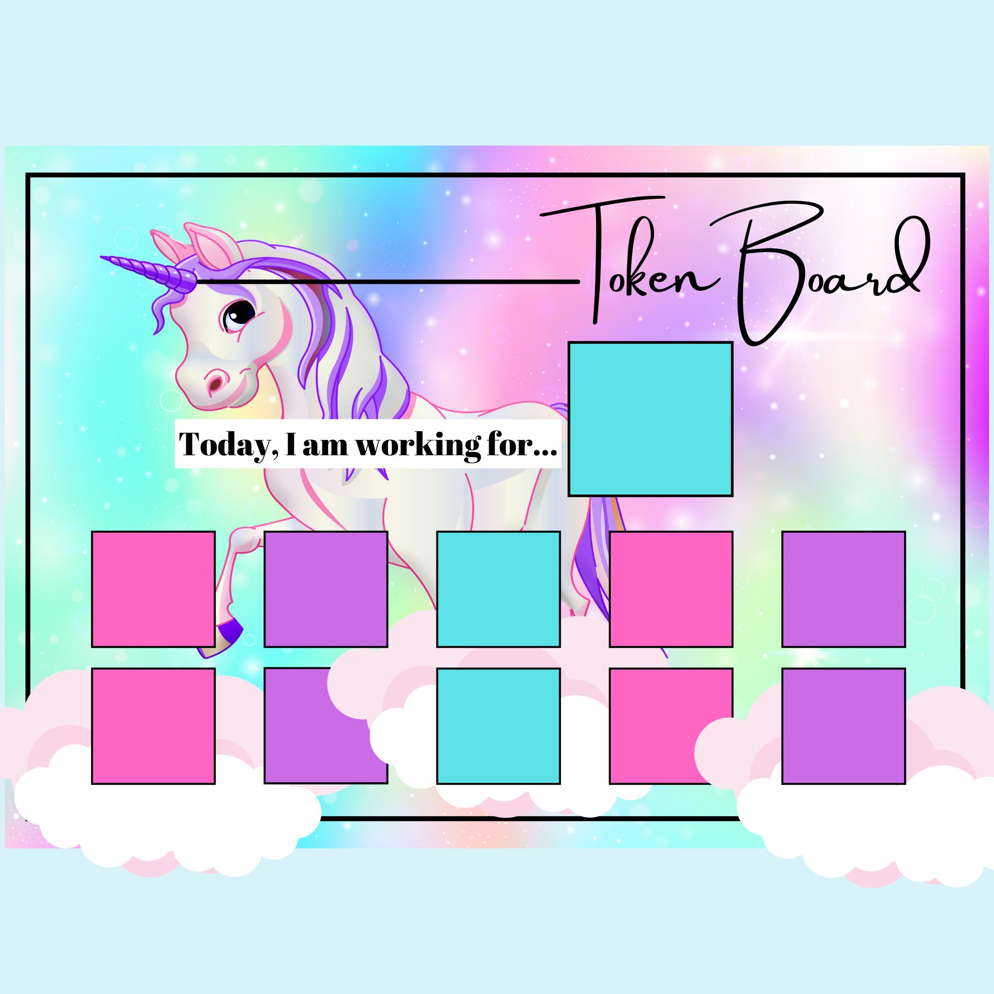 Unicorn Token Board Etsy