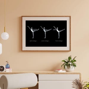 Arabesque Ballet Art Print | Black and White Art | Dance Studio Decor | Dance Teacher Resource | Ballet Printable | Dance Terminology Print