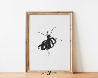 Ballerina Art Print | Fashion Ballet Decor | Dance Studio Decor (Digital Download)