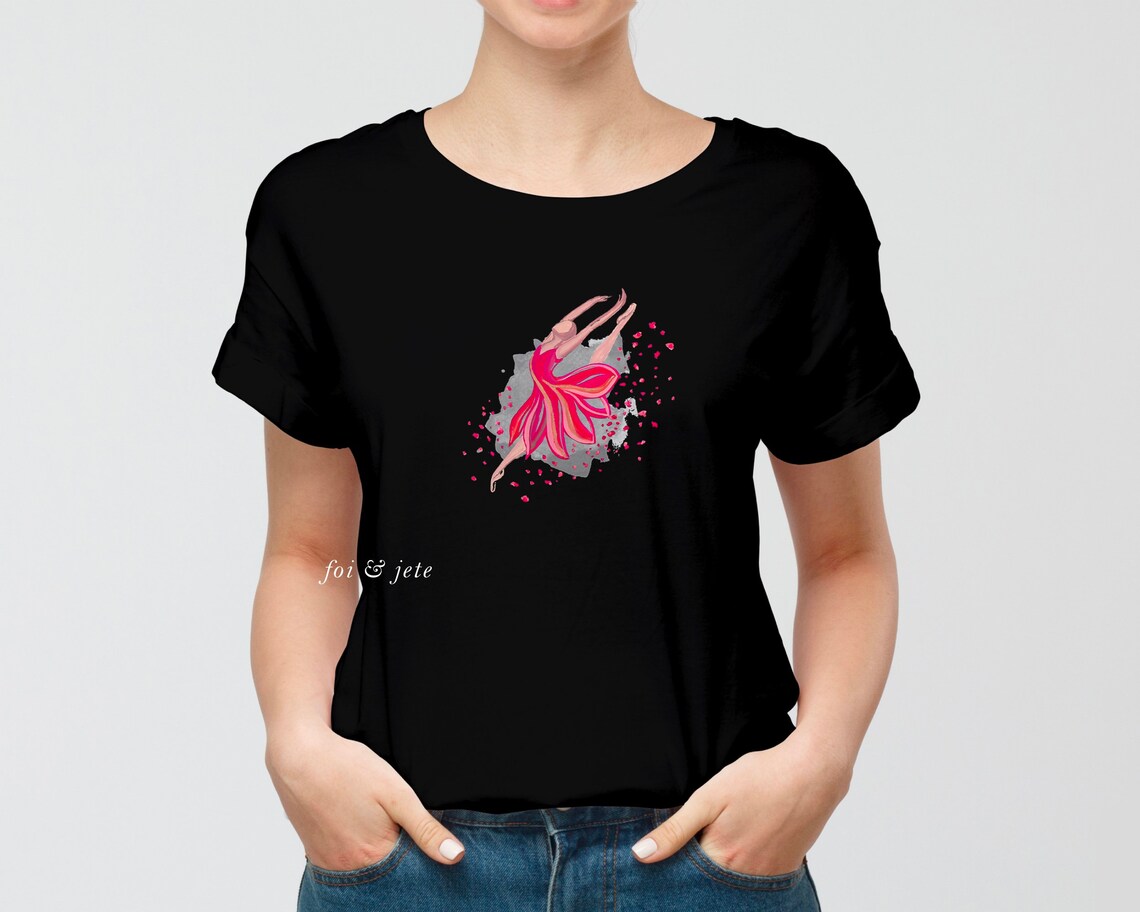 Ballet Tshirt Design 1 Available in Black or White Dance Etsy