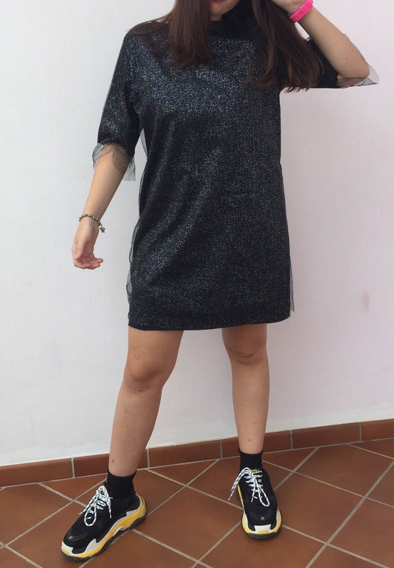 oversized glitter dress