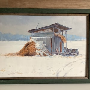 Cuadro original en marco acrílico sobre cartón del artista ucraniano Samchuk V., «Naturaleza muerta de invierno» 2020 Realismo, Impresionismo