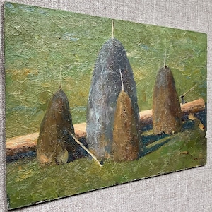 PINTURA DE PAISAJE, Pintura al óleo original sobre cartón del artista ucraniano Olexander Samchuk, .. Pajares.. 2015