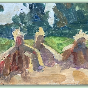 LANDSCAPE PAINTING, Summer , Original oil painting on canvas , by Ukrainian artist V.Samchuk  , Harvest 2008