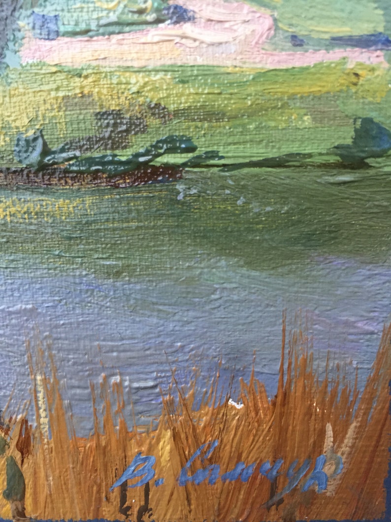 oil painting on canvas original painting by Ukrainian artist V 2018 Samchuk Canals of the Nile Egypt