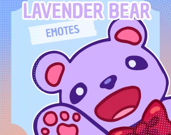Lavender Bear Emote Bundle | Instant Download