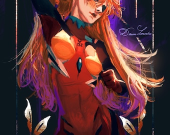 Crimson Pilot Wallpaper | Anime Wall Art | Digital Art Print
