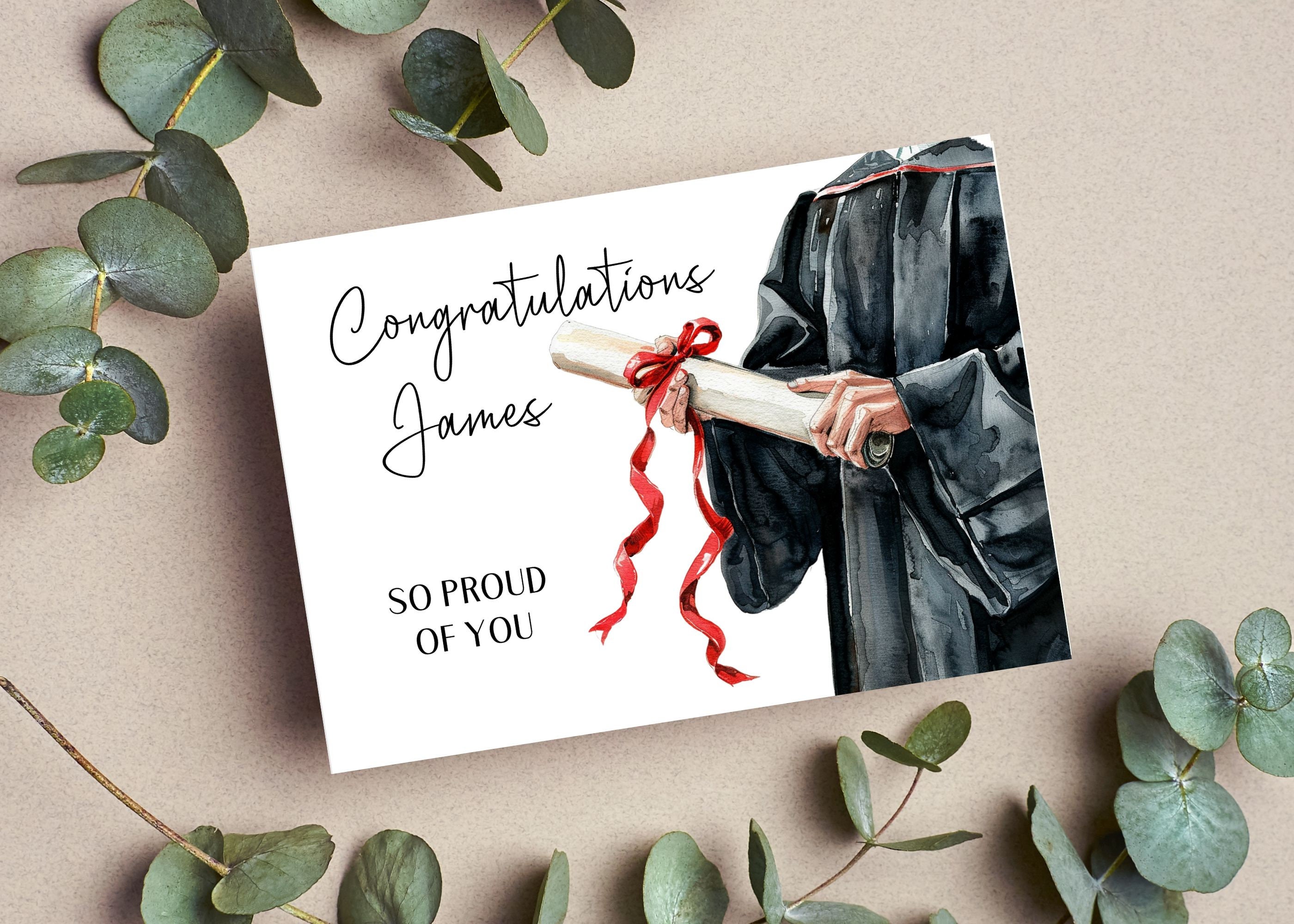 Congratulations Scroll Robe Personalised Graduation Congratulations Card / Graduation Robes and ...
