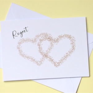 Wedding Regret Card / RSVP Wedding / Two Confetti Hearts
