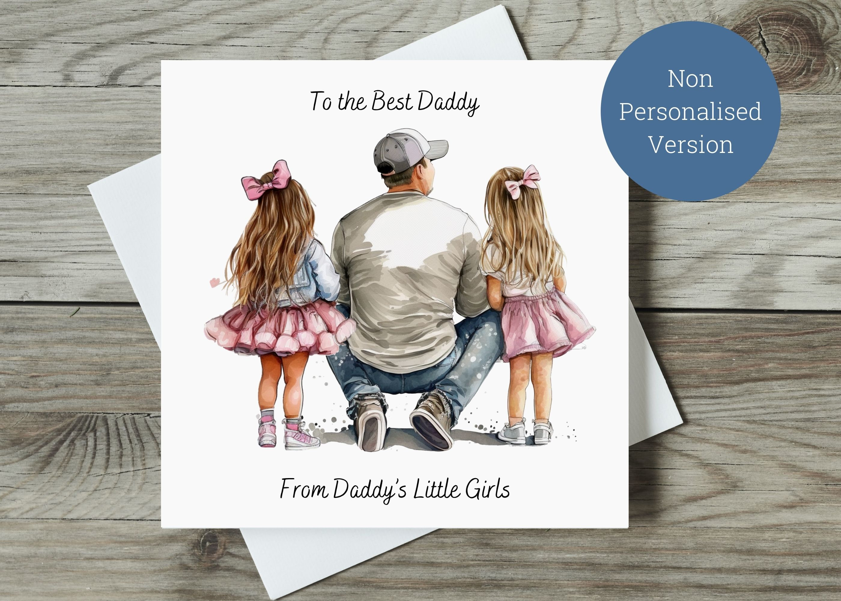 Father's Day Card From Daughters / Watercolour Father And - View #11