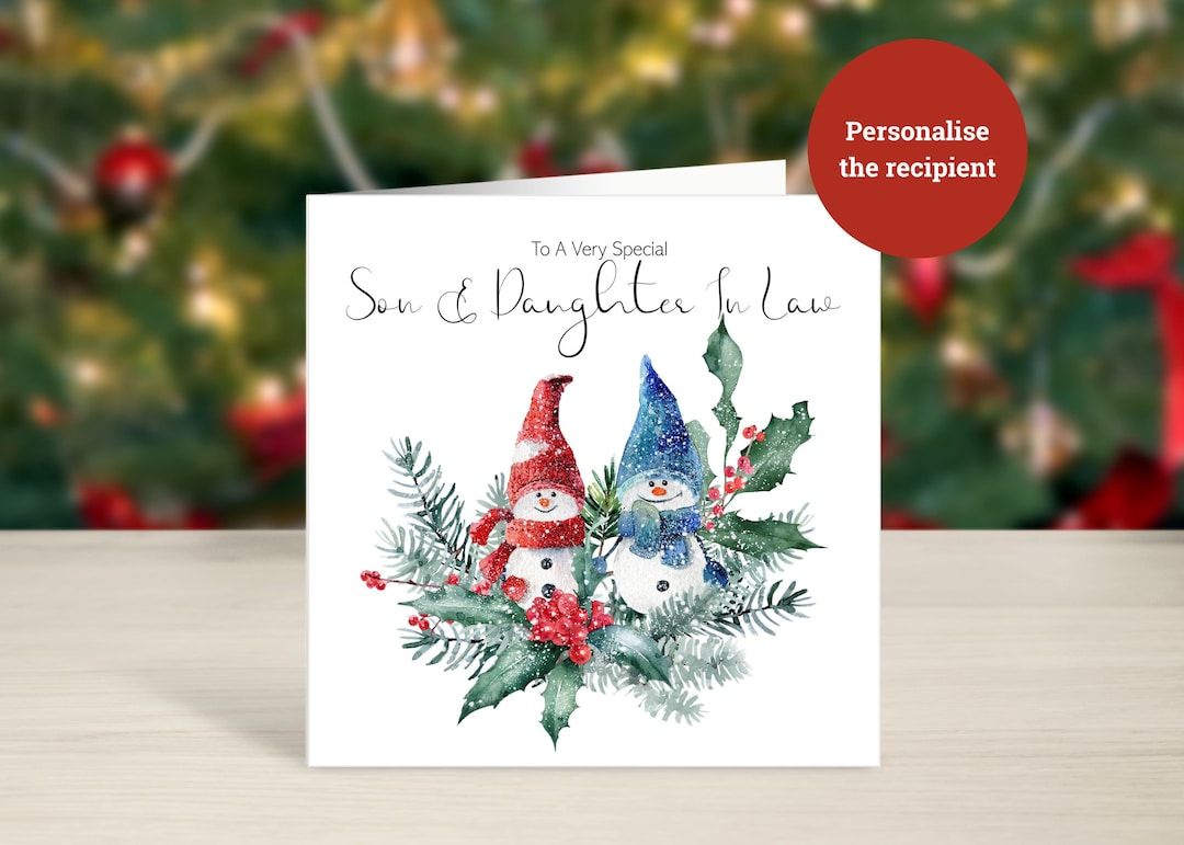 Christmas Card for Son & Daughter in Law, Son and Son in Law, Son and