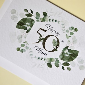 Personalisierte Geburtstagskarte mit Namen und Alter / Blumenkarte / Botanische Karte / Karte für Mama, Oma, Freund / Freundin / 30er, 40er, 50er, 60er, 70er, 80er