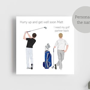 Gute Besserung Karte für Golfer / Personalisierte Karte Gute Besserung / Gute Besserung / Gute Besserung / Gute Besserung
