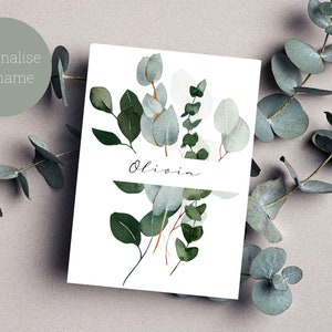 Danke, dass Du meine Brautjungfer, Blumenmädchen, Trauzeugin, Oberbrautjungfer bist / Stilvolle, botanische Hochzeitspapeterie / Postkartenstil