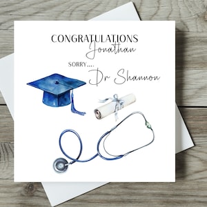 Personalisierte Doktor-Glückwunschkarte / Doktor-Graduationskarte / Abschlusskarte der medizinischen Abteilung