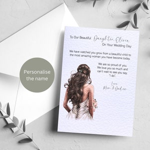 Große personalisierte Tochter Hochzeitskarte / verzierte Hochzeitskarte / Größe A5