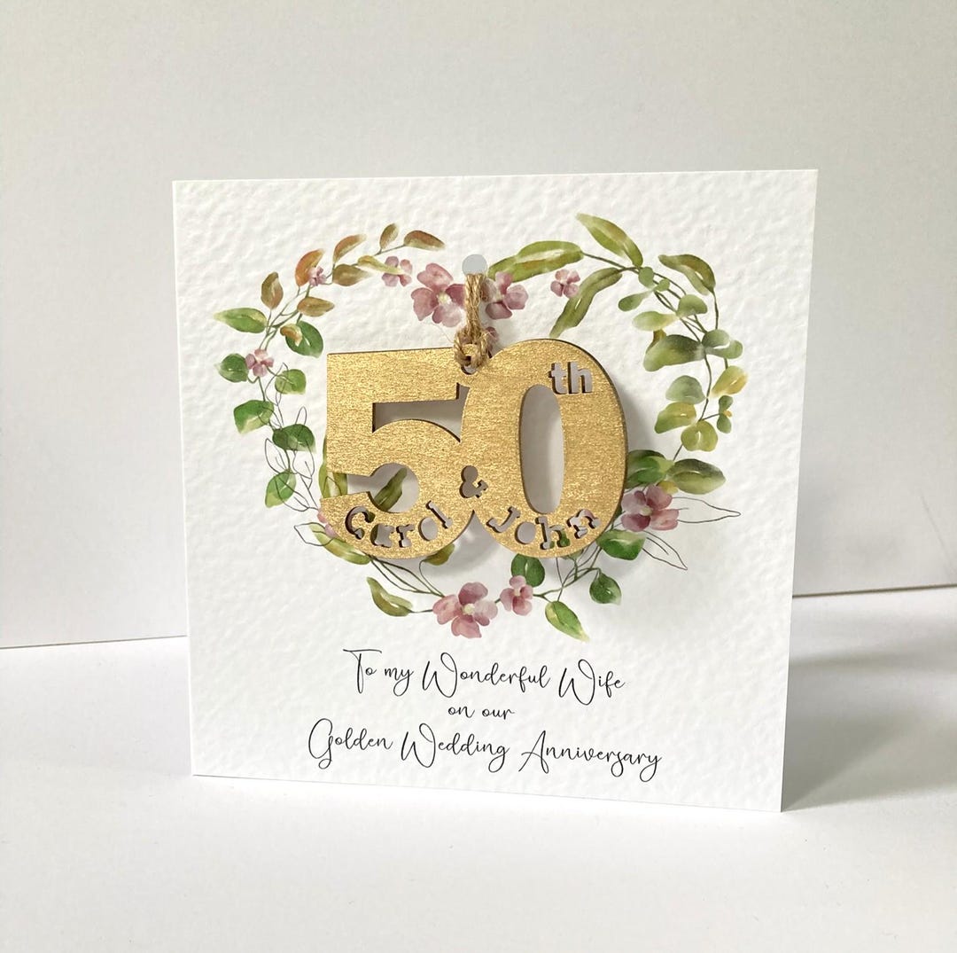 Personalised 50th Wedding Anniversary Card / Golden Anniversary ...