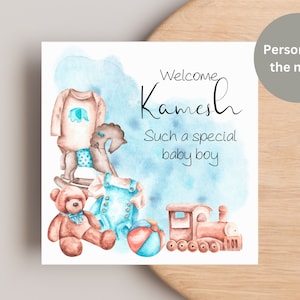 Personalisierte Baby Karte / Neues Baby Jungen Karte / Willkommen in der Welt / Such ein spezieller Junge